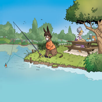 mamie gigi et martin aux étangs - illustration